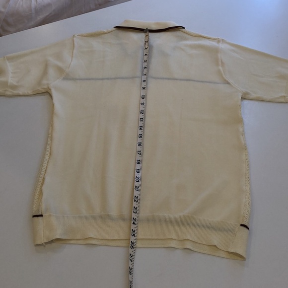 Vintage Mens Short Sleeve Brown and Beige Warm Weather Shirt, Medium to Large - Picture 4 of 4